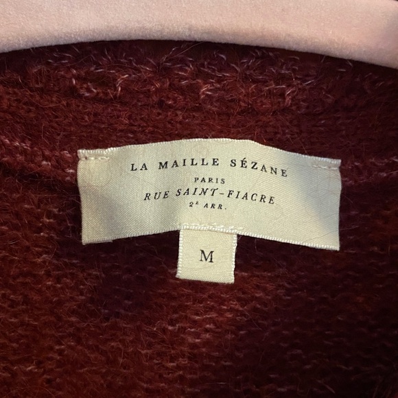 NWOT Sézane Angie Cardigan Burgundy - Size M - Picture 3 of 6